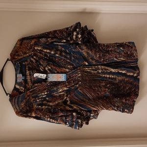 NWT, Plenty by Tracy Reese Fringed Surplice Silk Blouse